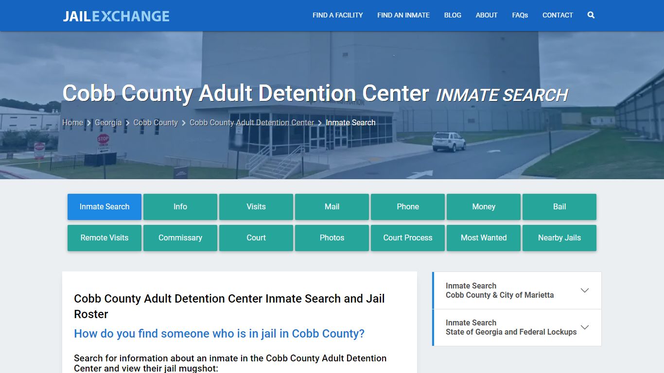 Cobb County Adult Detention Center Inmate Search - Jail Exchange
